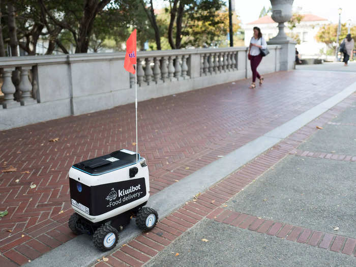 Customers at three California locations had the option to select Kiwibot at checkout for short deliveries.