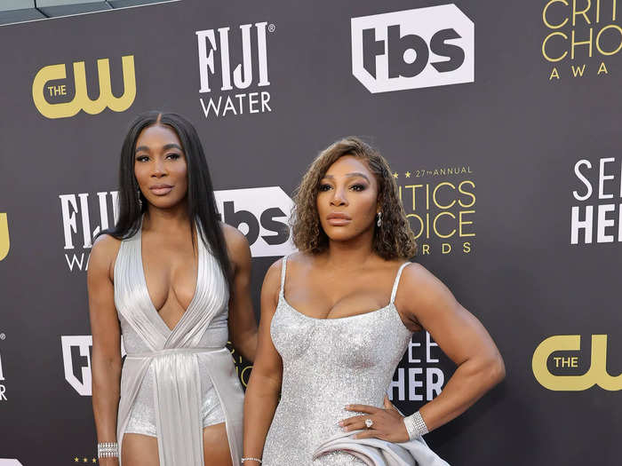 Venus and Serena Williams coordinated their metallic silver looks on the Critics