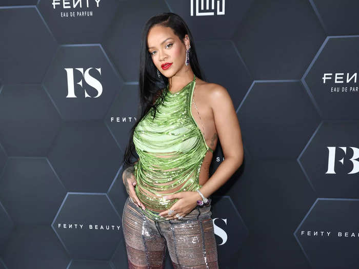 Rihanna kicked off a year of iconic maternity fashion on February 11 at a Fenty Beauty event.