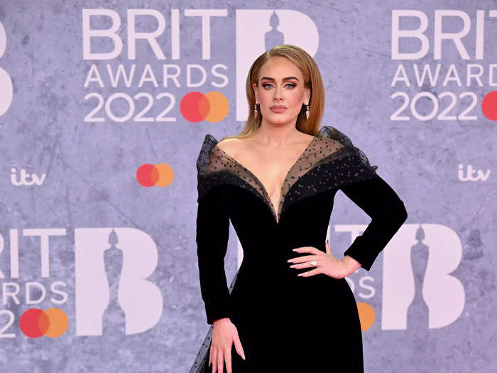 Adele slayed the Brit Awards red carpet on February 8 with this dramatic long-sleeved gown.