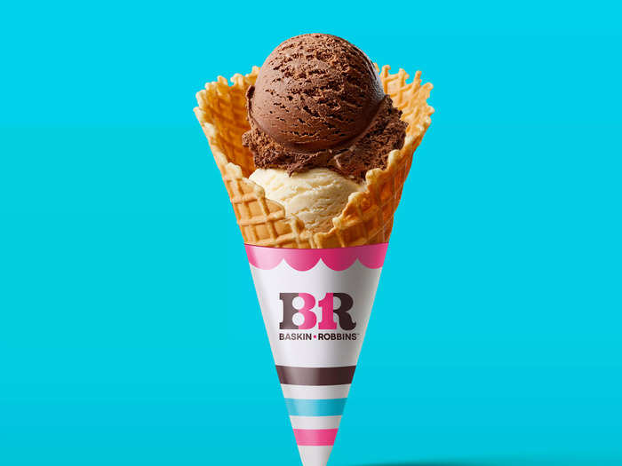 A Baskin-Robbins spokesperson told Insider that the new logo paid homage to its early beginnings, and its original 1947 logo, which "featured circus-inspired typography in pink and brown." While they