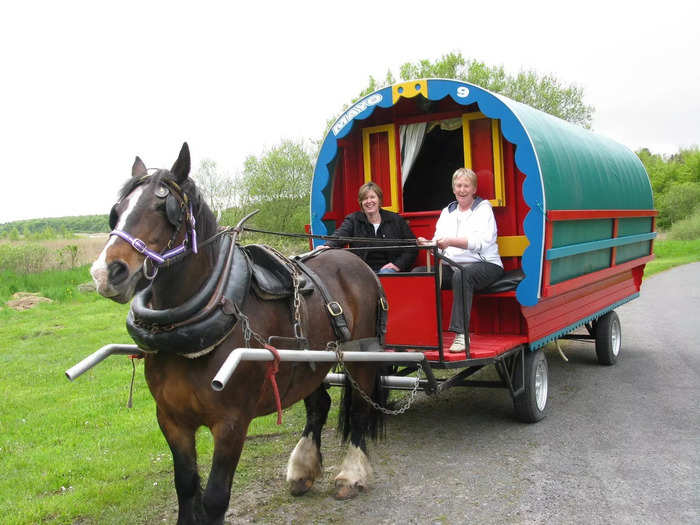 Clip-clop along bog roads on a horse-drawn caravan for a one-of-a-kind vacation