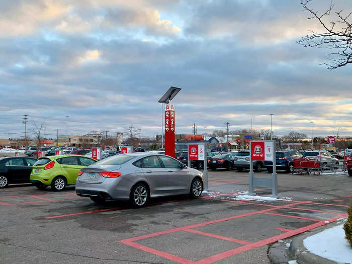 On my way out, I noticed an entire row of the parking lot dedicated to curbside pickup.