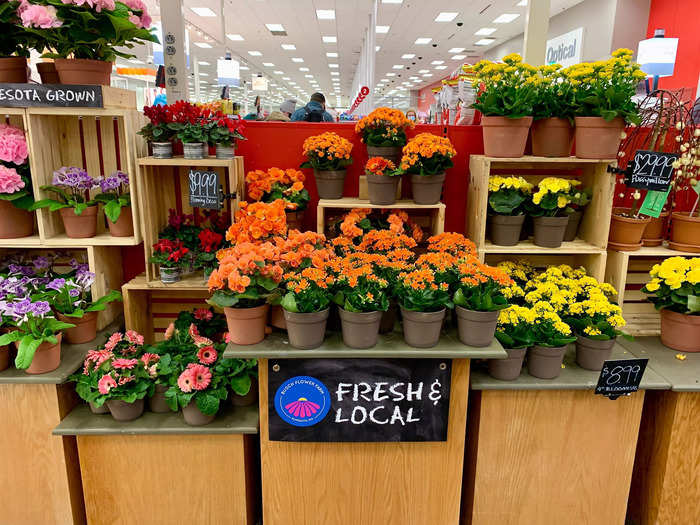 Displays near the checkout were decked out for spring.