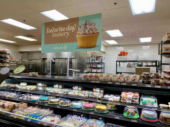 The bakery was well-stocked with spring-colored cakes and cupcakes, and customers could request custom items, too.