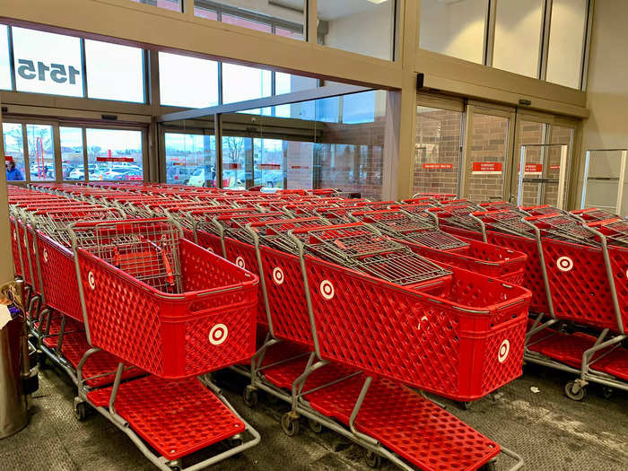 Inside there were dozens of carts, implying that this location sees heavy traffic.