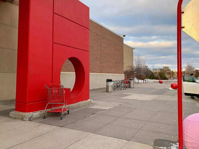 Today the store looks much more modern, with all the motifs I typically associate with Target, like the large red balls mounted outside stores.