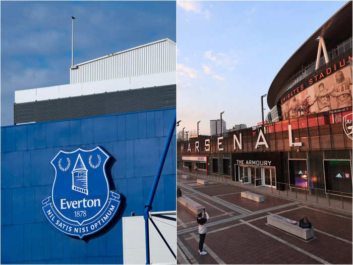 Arsenal and Everton soccer clubs