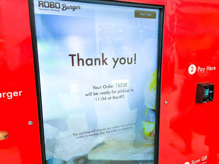 After I ordered my burger with all the fixings, all I had to do was stand back, entertain myself with the animations on the touchscreen, and wait a few minutes.