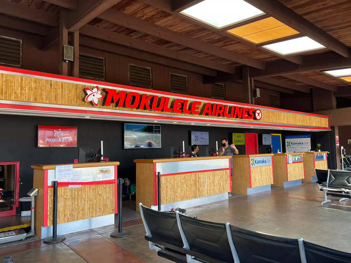 All passengers had to stand in line to check in for our flights.