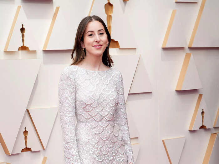 For her Oscars debut, Alana Haim appeared in a dress with beaded scallops that looked like scales.