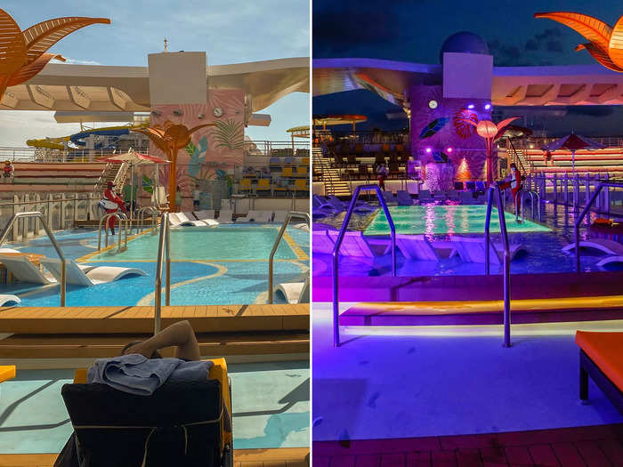 All the pools close by 11 p.m., according to Cruise Compass, a daily schedule received on Royal Caribbean cruises.