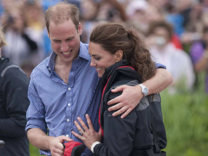 Kate Middleton and Prince William embraced during their post-wedding tour to Canada in 2011.