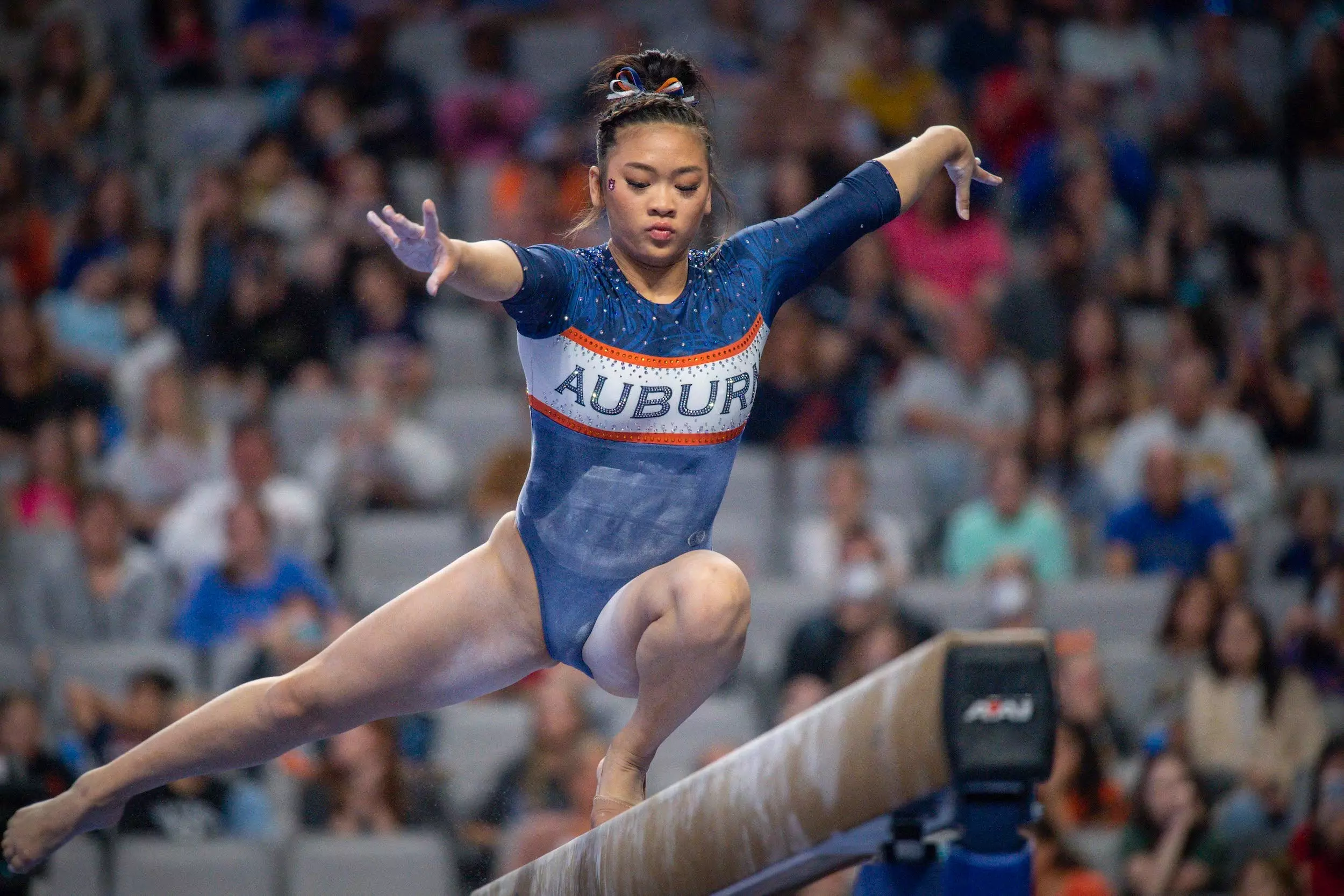 Olympic all-around champion Suni Lee competes for Auburn at the 2022 NCAA Women