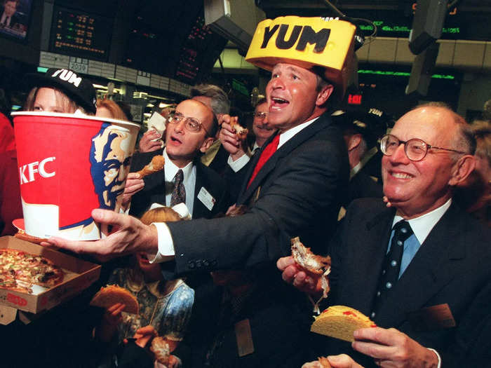 In 1997, PepsiCo spun off its fast-food division including Taco Bell, Pizza Hut, and KFC into an independent company, eventually called Yum Brands.