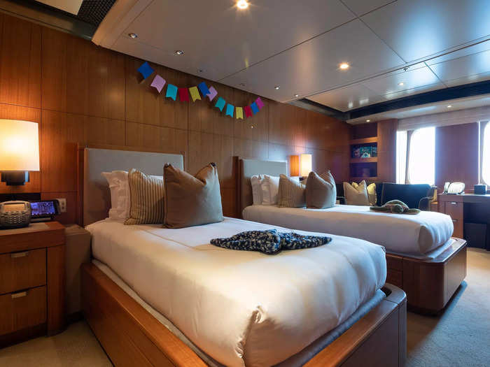 … two "VIP" suites, and seven double and three twin staterooms.