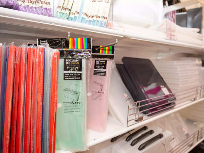 The Japanese brand has all the classic goods available at any conventional budget store, including cleaning supplies, small decorations, and stationery.