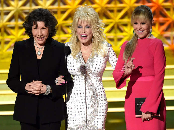 The "9 to 5" cast of acting legends and fashion icons have never been at the big night.