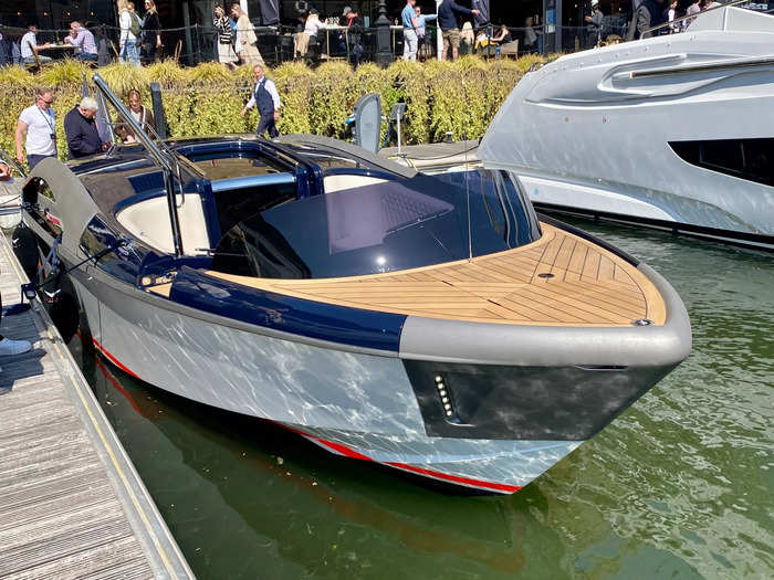 The 10.6 meter-long Miss Wonderly, built by UK manufacturer Falcon Tenders, was the smallest vessel at a luxury yacht event in central London last week.