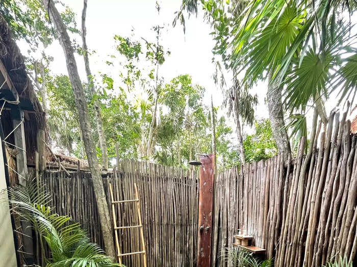 And the outdoor shower looked beautiful among the trees.