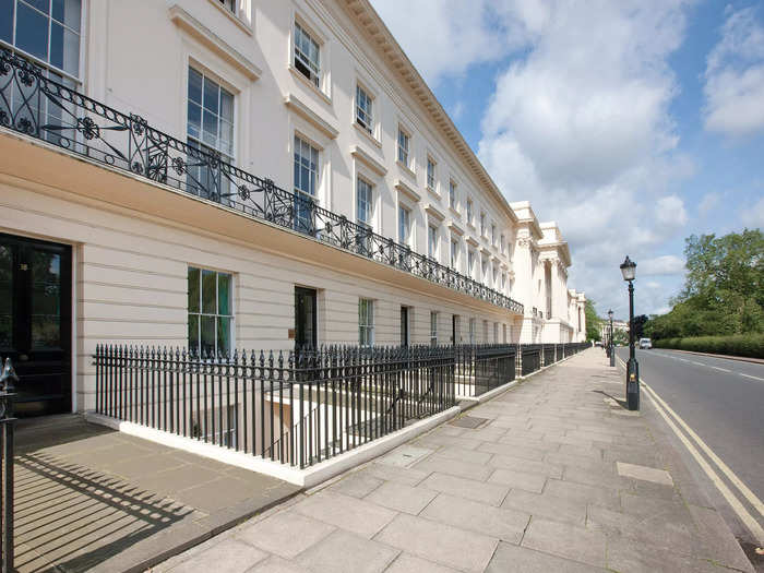 Properties on the terrace often sell for tens of millions of pounds