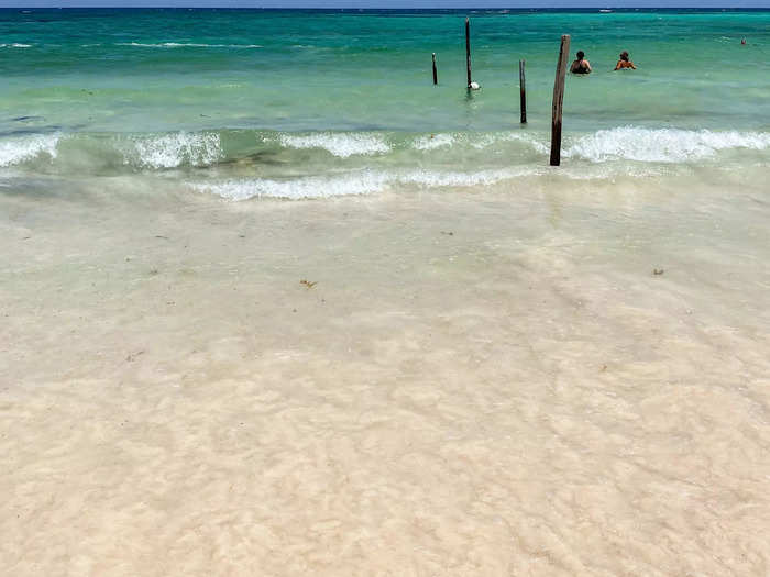 After the ruins tour, we went to the beach where I swam in the clearest water I