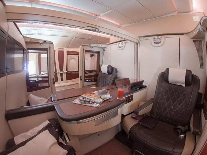 The suite is an upgrade from the original A380 first class cabin that debuted in 2007. The old product was fitted onto 19 of Singapore