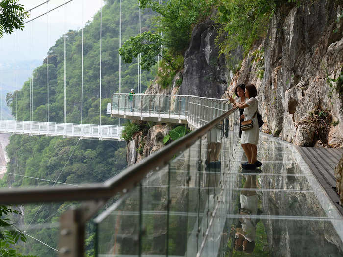 The bridge measures 632 meters, or roughly 2,073 feet, in length.