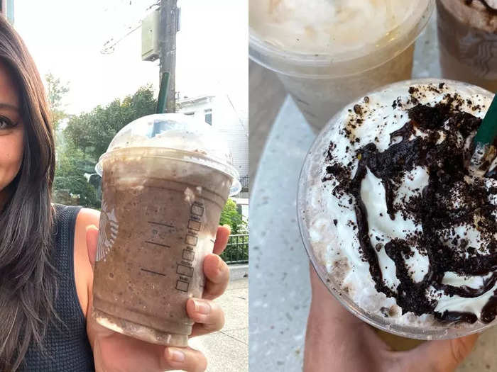 This decadent Frappuccino reminded me of a banana and Nutella shake.