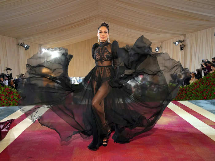 Vanessa Hudgens dared to bare in a completely sheer black gown.