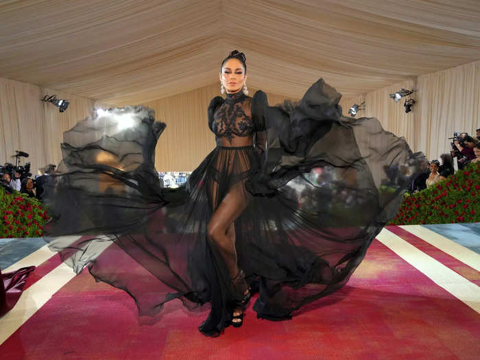 Vanessa Hudgens dared to bare in a completely sheer black gown.