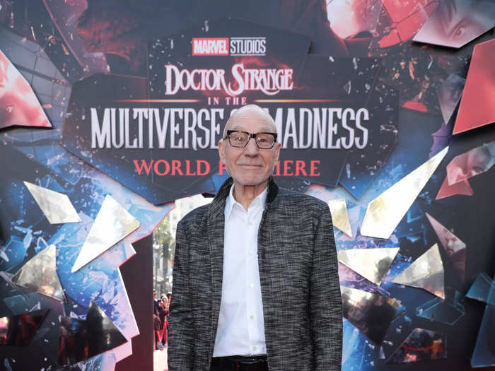 Patrick Stewart, who will reprise his role as Charles Xavier, attended the premiere in a casual outfit.