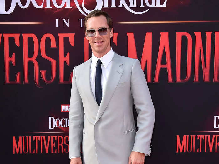 Benedict Cumberbatch, who stars as the titular character of the film, flashed a smile for the cameras while wearing a light gray suit and shades.