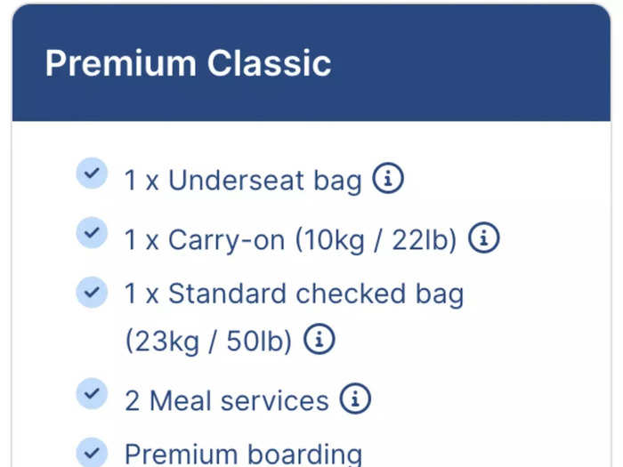 However, Premium Classic and Premium Plus do get more, with Classic getting a standard checked bag…