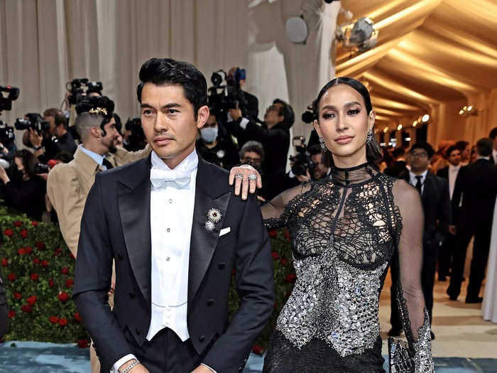 Henry Golding and his wife, Liv Lo, coordinated in black Tom Ford looks.
