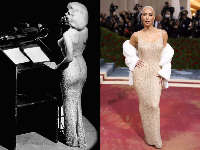 Kim Kardashian wore an iconic Marilyn Monroe dress.