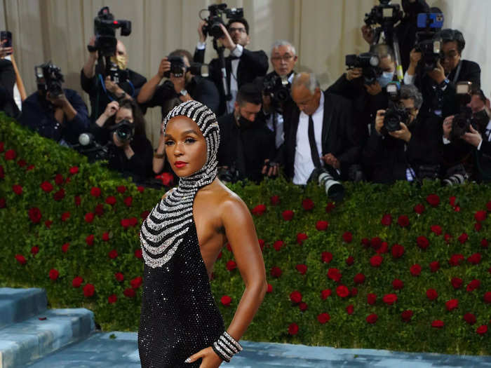 Janelle Monáe exuded major glamour in a backless gown and sparkling headpiece.