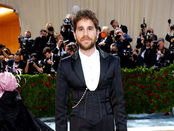 Ben Platt subverted masculine and feminine styles in a body-hugging waistcoat corset.