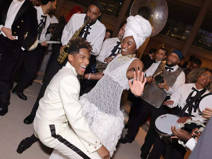 Jon Batiste and Cynthia Erivo did the same while surrounded by a band.