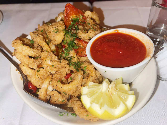 The first dish we ordered was the fried calamari.