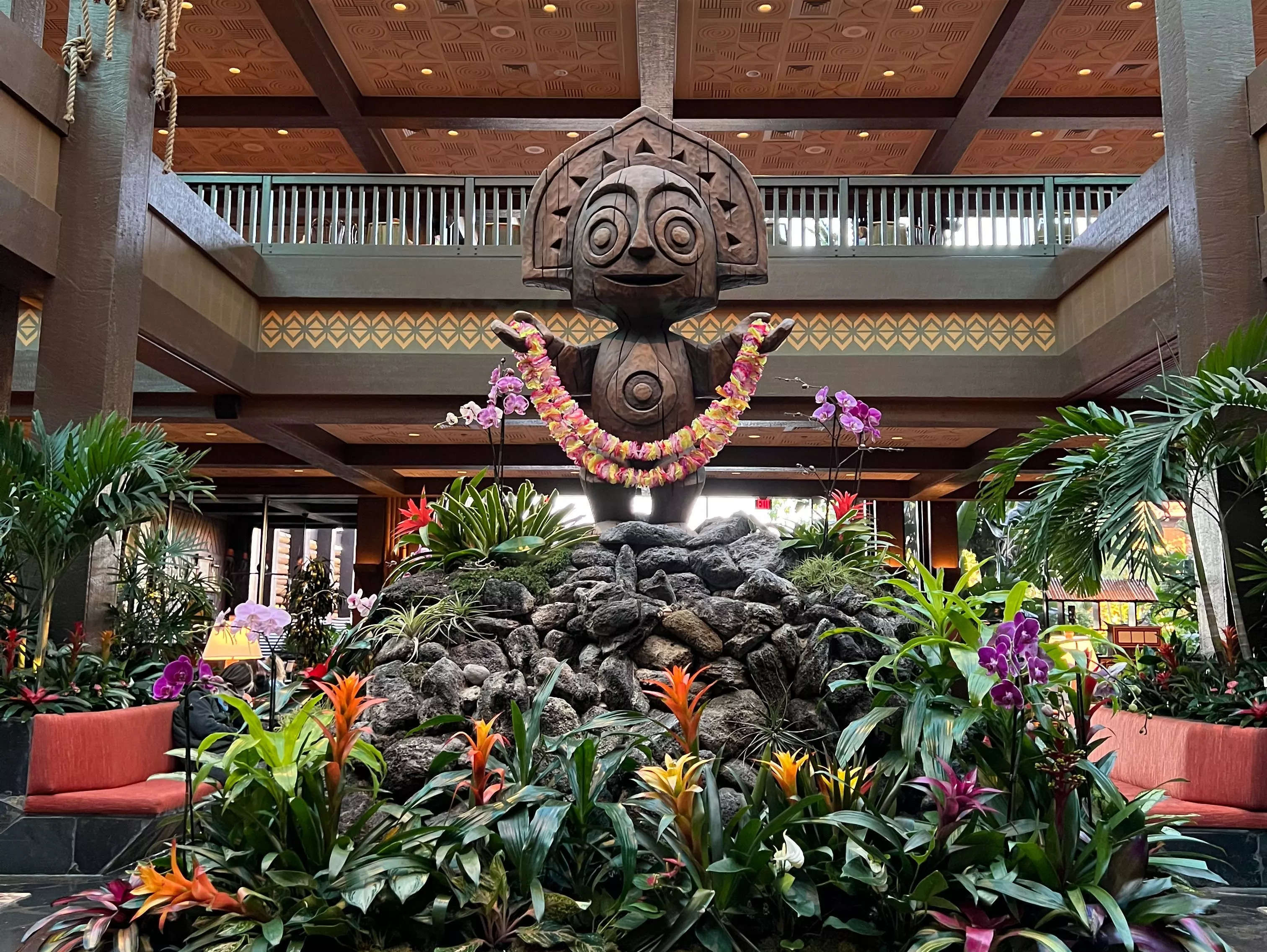 lobby of the polynesian resort at disney world