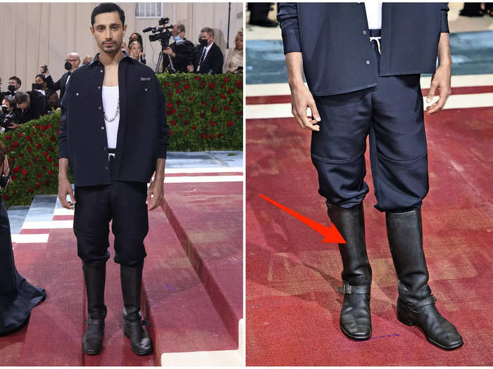 Riz Ahmed paid tribute to immigrant workers of the Gilded Age by donning workwear and boots.