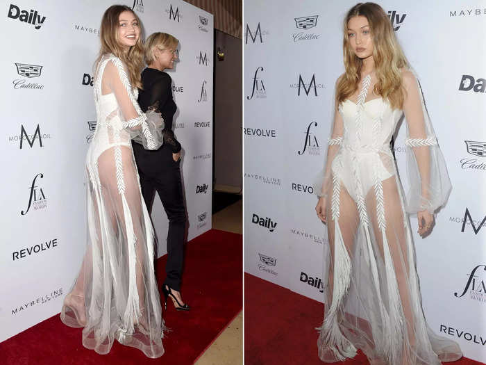 She wore a completely sheer gown to The Daily Front Row