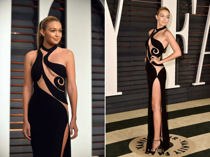 Later in the night for the after-party, she changed into a more dramatic Versace gown.