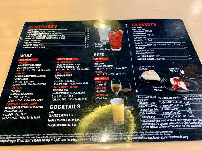 There was also a surprisingly extensive alcohol menu, which made the restaurant feel closer to an Applebee