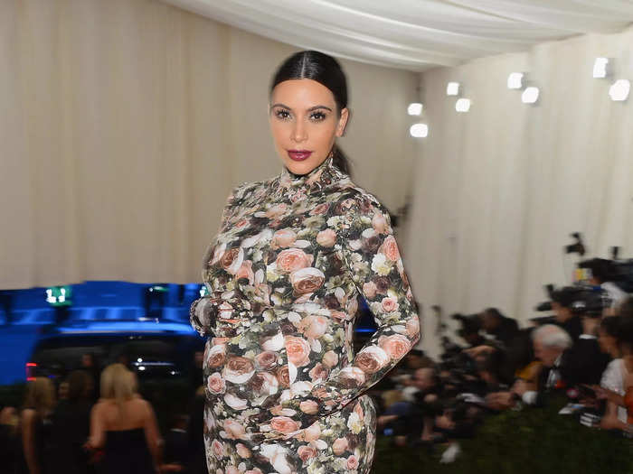 2013: Kardashian wore a floral Givenchy dress that turned her into the biggest meme at her very first Met Gala.