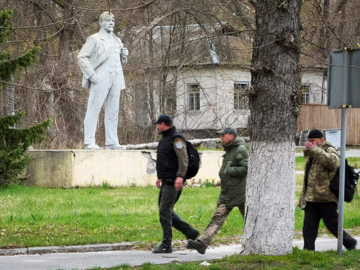 A statue of Soviet leader Vladimir Lenin was erected in the town of Henichesk last month.