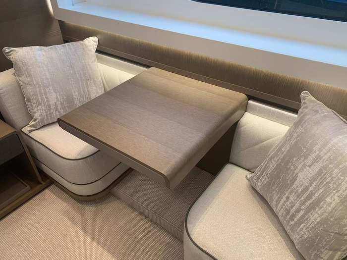 The master cabin is also fitted with extra trimmings such as an additional lounge area ...