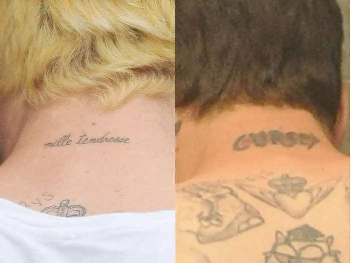 He got a tattoo that reads "mille tendresse" while engaged to Grande, who has an identical design. Now, it reads "cursed."