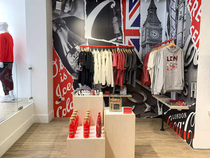 The store has several items of London-related merchandise, a nod to the store